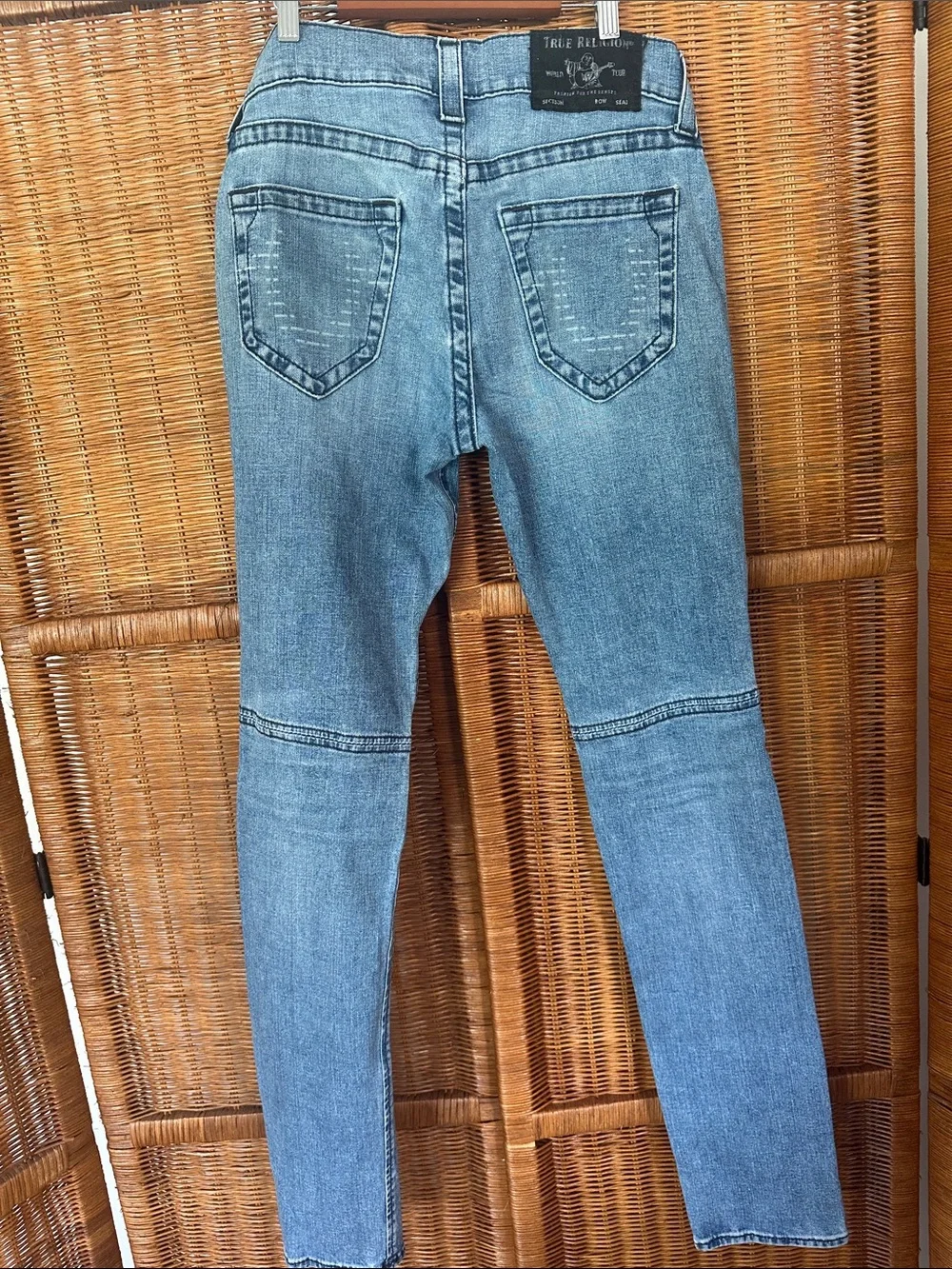 True Religion Men's Light Blue Relaxed Skinny Rocco Jeans